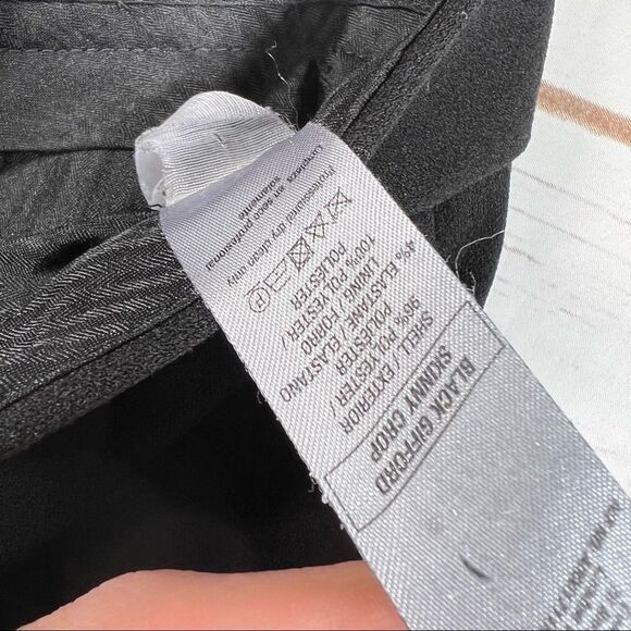 🎇TOP Man Black Skinny Cropped Trousers Size 32 - Picture 11 of 13